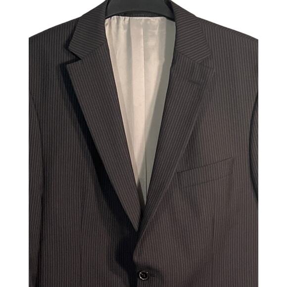 Hugo Boss Suit Jacket Mens Size 44R Gray Pinstripe Wool Single Breasted Pockets - Picture 5 of 14